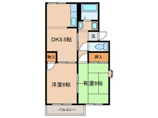 花の木コーポの物件間取画像